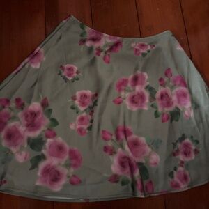 we wore what asymmetrical flower skirt